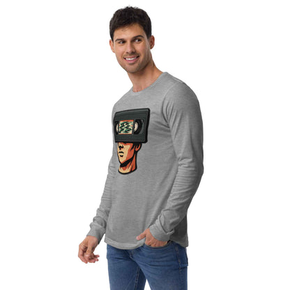 Tape Head Retro VHS Horror Design Unisex Long Sleeve Tee