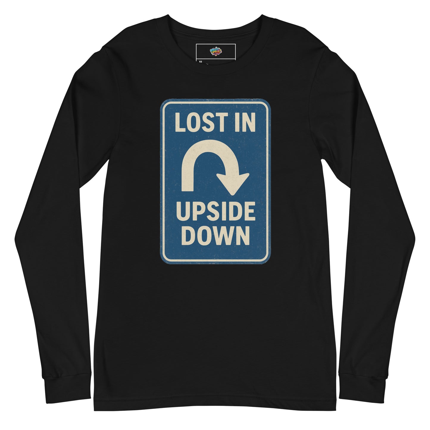 Lost in the Upside Down Unisex Long Sleeve Tee  from Rare Plus Apparel – unique movie & pop culture inspired design.