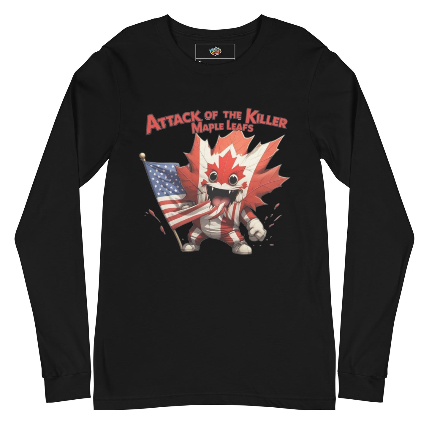 Maple Mayhem Unisex Long Sleeve Tee  from Rare Plus Apparel – unique movie & pop culture inspired design.