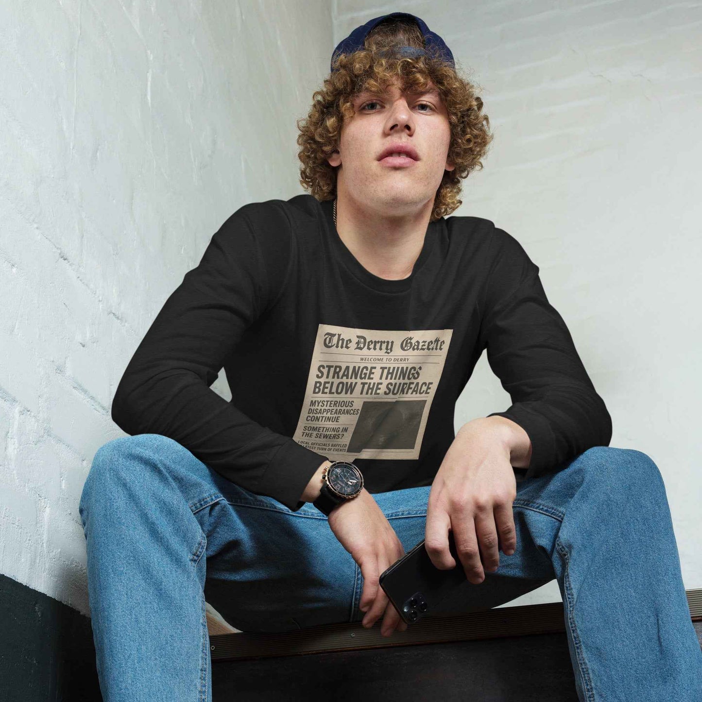 The Derry Gazette “Strange Things Below the Surface” Unisex Long Sleeve Tee