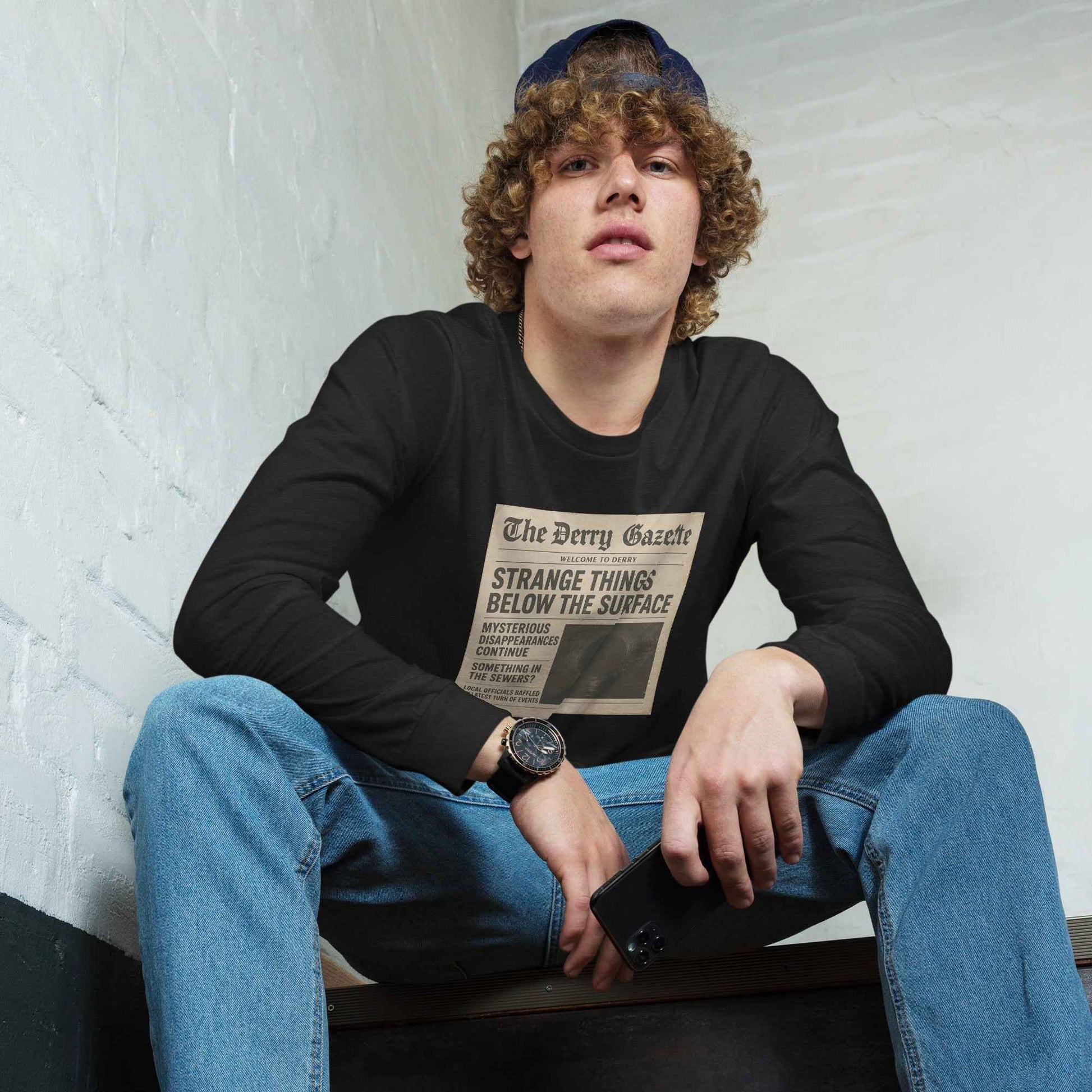 The Derry Gazette “Strange Things Below the Surface” Unisex Long Sleeve Tee