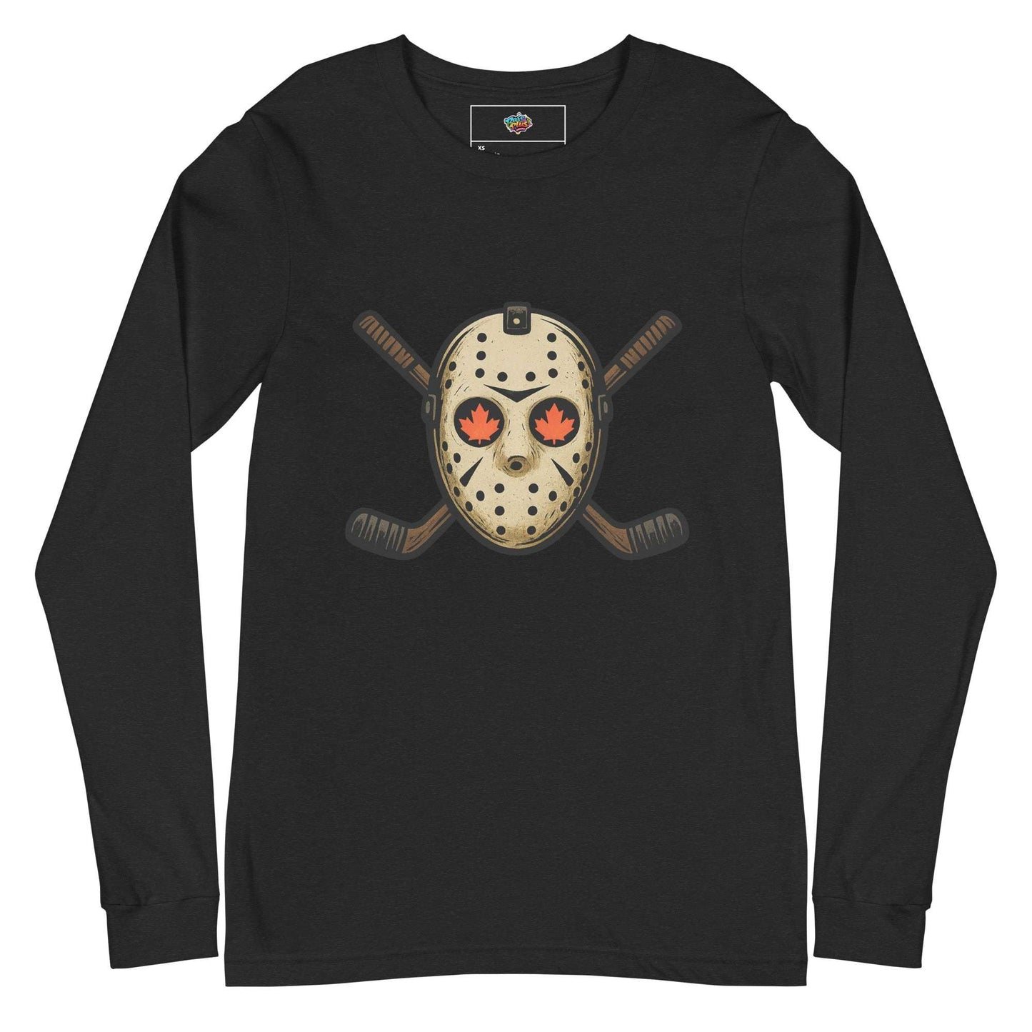 Hockey Mask Haunt Unisex Long Sleeve Tee  from Rare Plus Apparel – unique movie & pop culture inspired design.