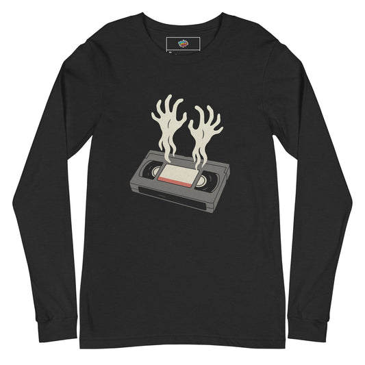 Cursed Media Unisex Long Sleeve Tee  from Rare Plus Apparel – unique movie & pop culture inspired design.