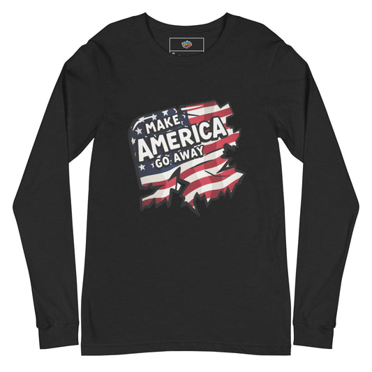 MAGA “Make America Go Away” Unisex Long Sleeve Tee  from Rare Plus Apparel – unique movie & pop culture inspired design.
