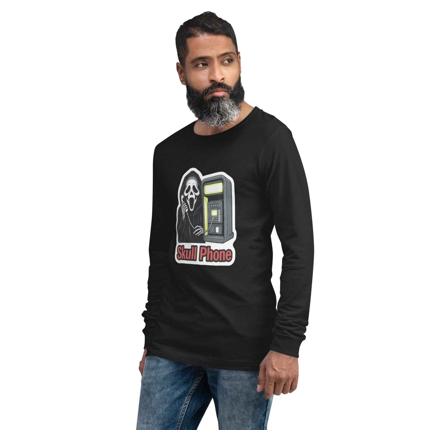Skull Phone Skeleton Unisex Long Sleeve Tee