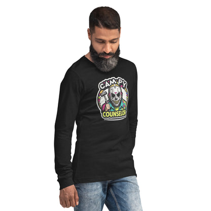 Campy Counselor Unisex Long Sleeve Tee  from Rare Plus Apparel – unique movie & pop culture inspired design.