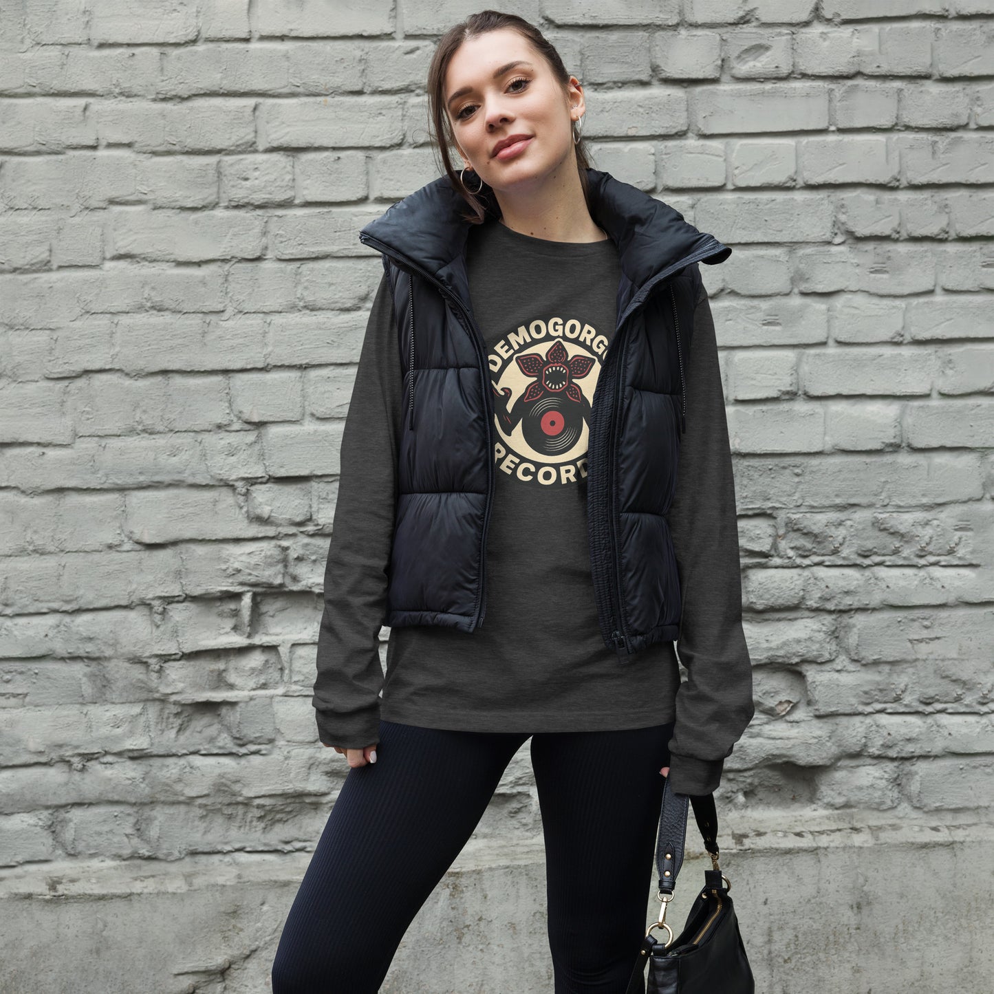 Demogorgon Records Unisex Long Sleeve Tee  from Rare Plus Apparel – unique movie & pop culture inspired design.
