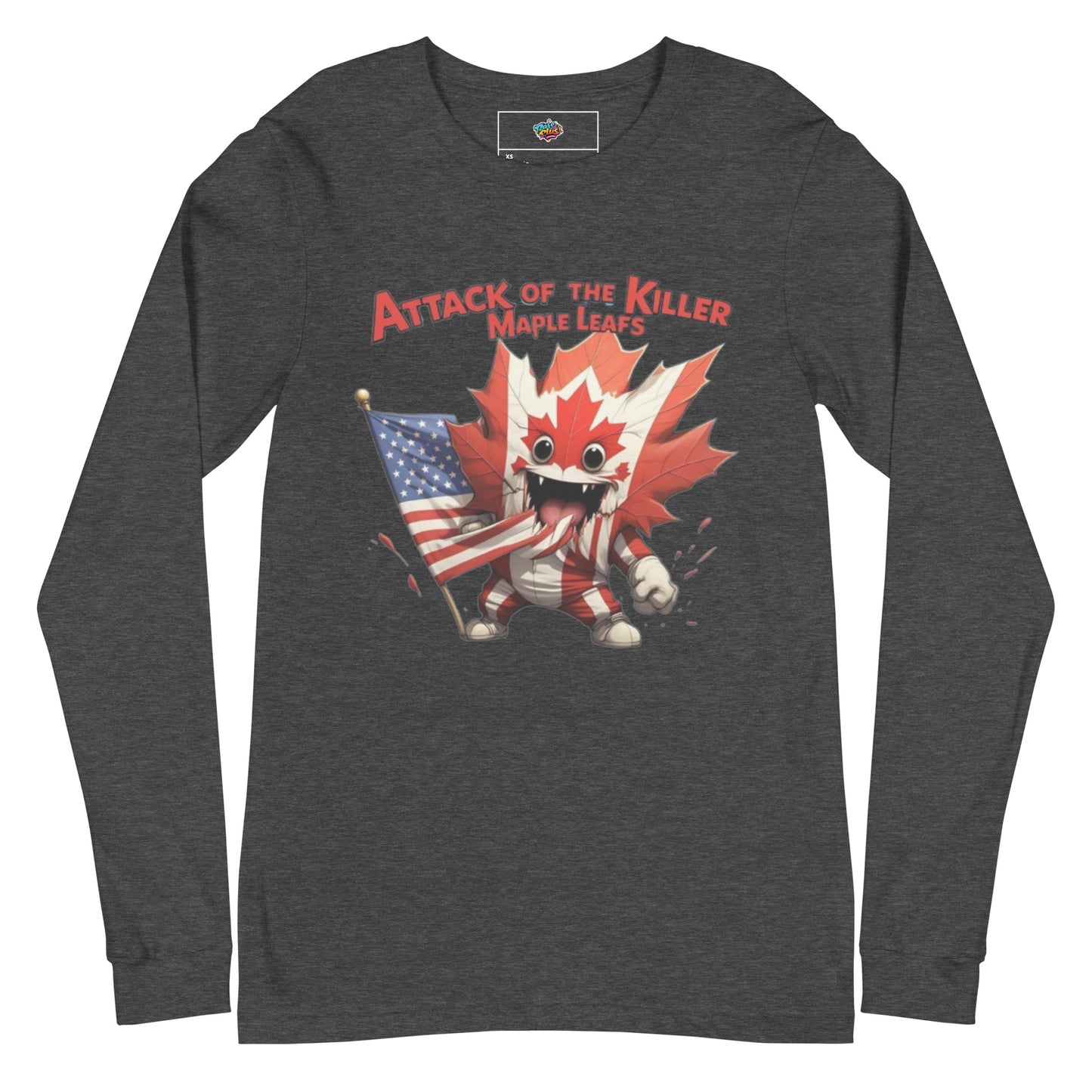 Maple Mayhem Unisex Long Sleeve Tee  from Rare Plus Apparel – unique movie & pop culture inspired design.