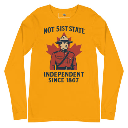 Not 51st State Mountie Unisex Long Sleeve Tee  from Rare Plus Apparel – unique movie & pop culture inspired design.