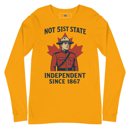 Not 51st State Mountie Unisex Long Sleeve Tee  from Rare Plus Apparel – unique movie & pop culture inspired design.