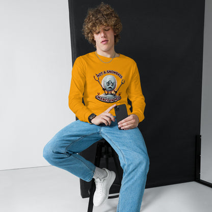 Not a Snowball’s Chance in Hell Unisex Long Sleeve Tee  from Rare Plus Apparel – unique movie & pop culture inspired design.