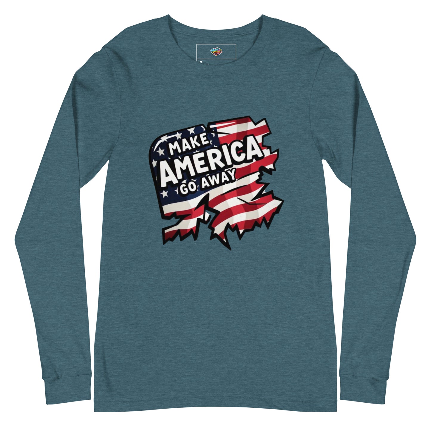MAGA “Make America Go Away” Unisex Long Sleeve Tee  from Rare Plus Apparel – unique movie & pop culture inspired design.