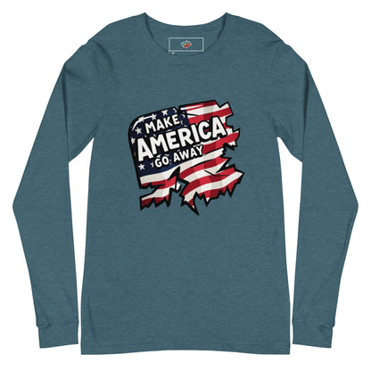 MAGA “Make America Go Away” Unisex Long Sleeve Tee  from Rare Plus Apparel – unique movie & pop culture inspired design.
