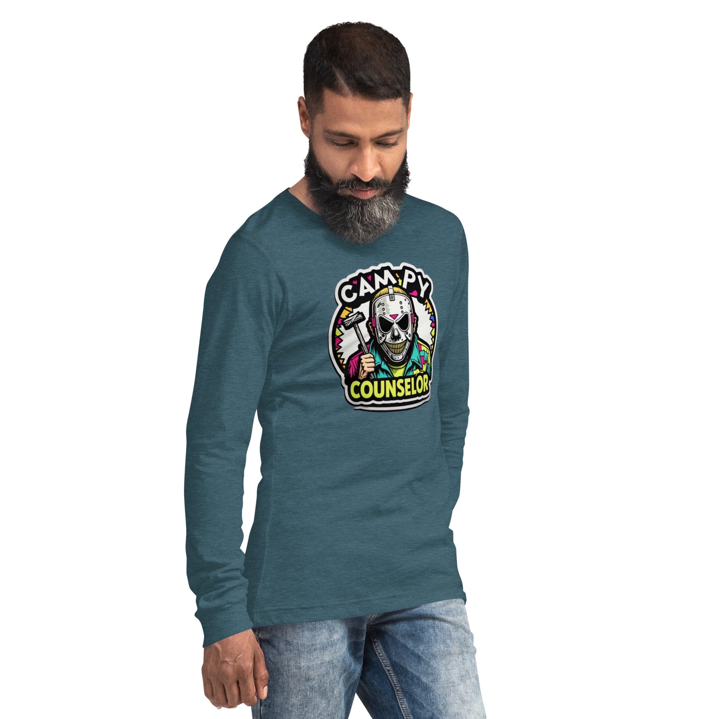 Campy Counselor Unisex Long Sleeve Tee  from Rare Plus Apparel – unique movie & pop culture inspired design.