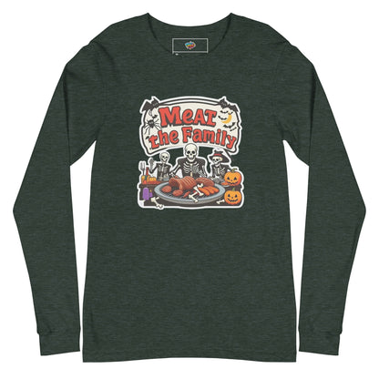 Meat The Family Unisex Long Sleeve Tee  from Rare Plus Apparel – unique movie & pop culture inspired design.