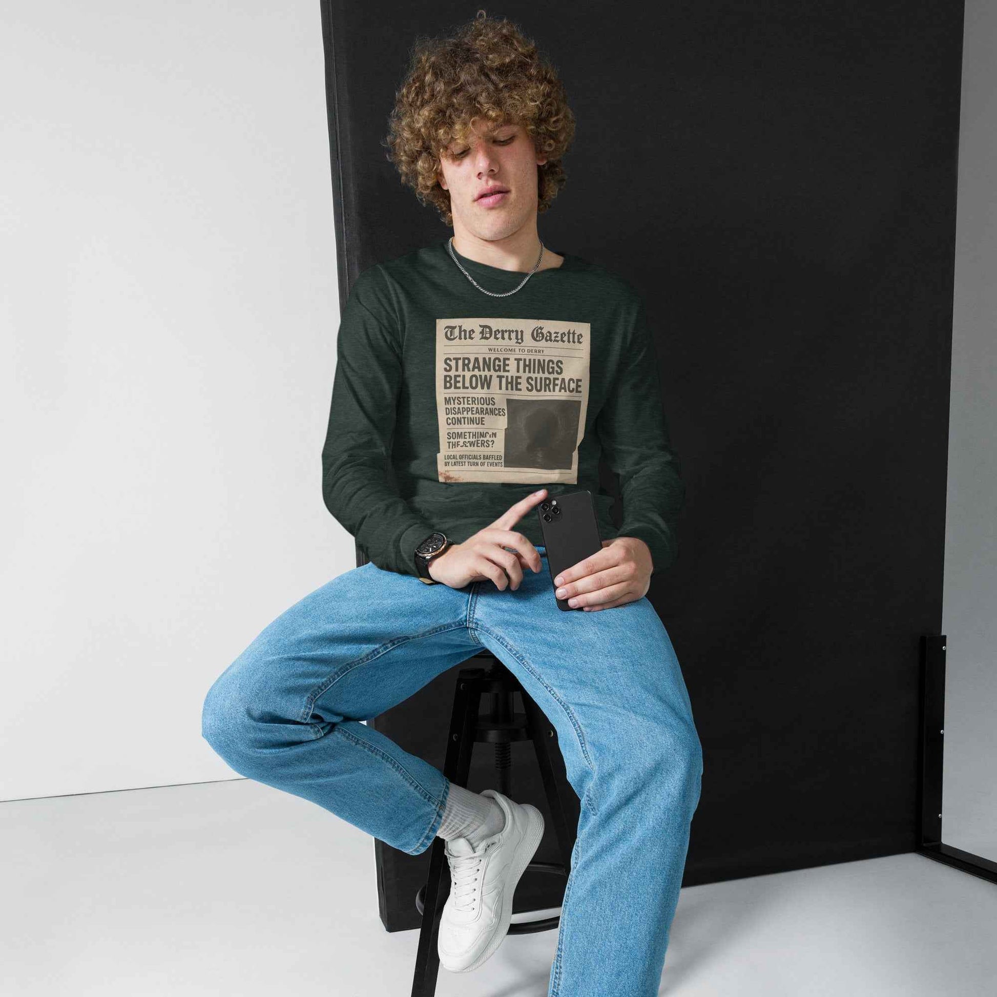 The Derry Gazette “Strange Things Below the Surface” Unisex Long Sleeve Tee