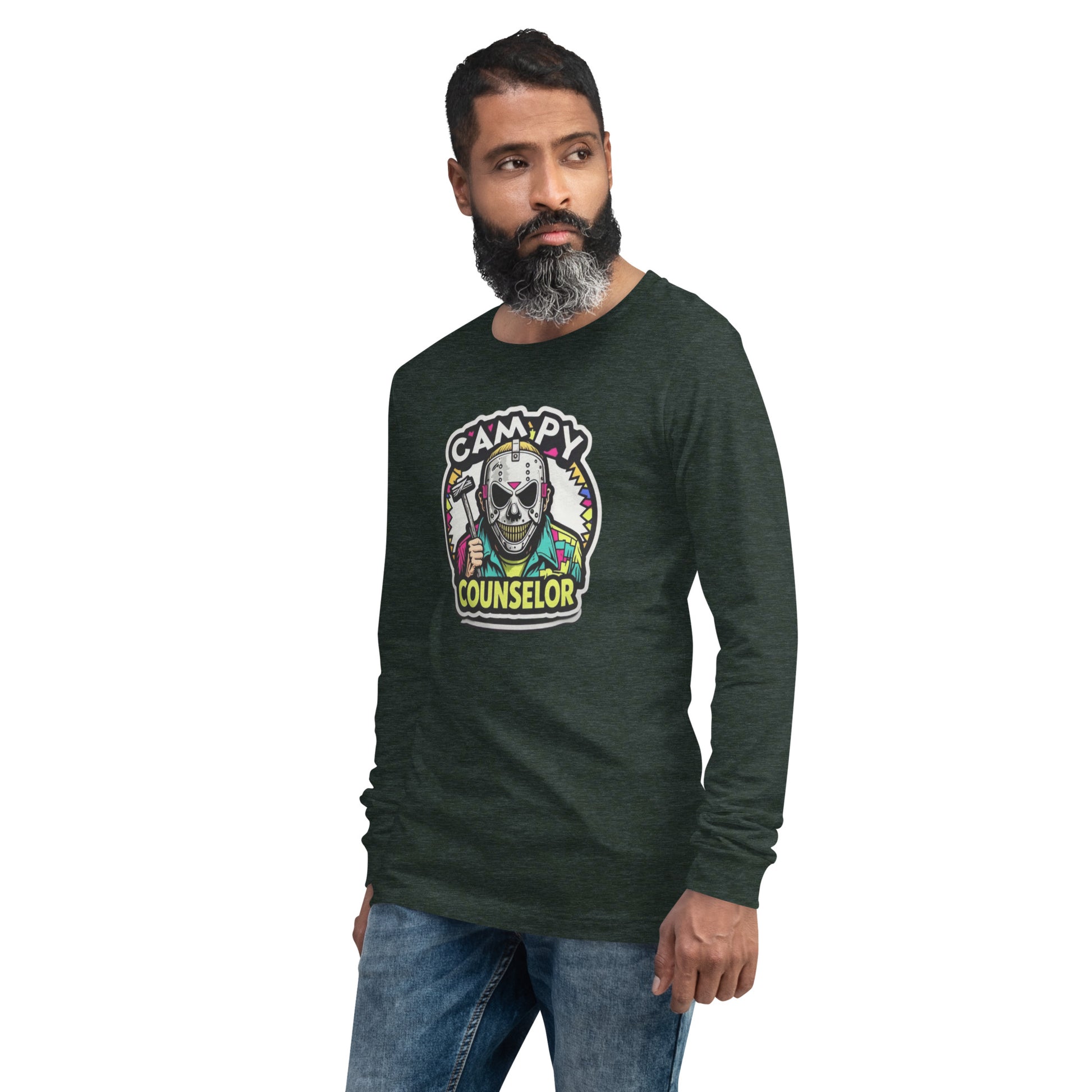 Campy Counselor Unisex Long Sleeve Tee  from Rare Plus Apparel – unique movie & pop culture inspired design.