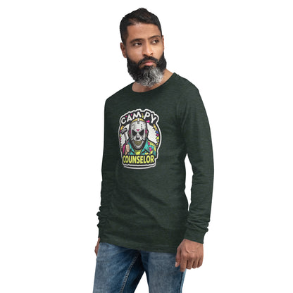 Campy Counselor Unisex Long Sleeve Tee  from Rare Plus Apparel – unique movie & pop culture inspired design.