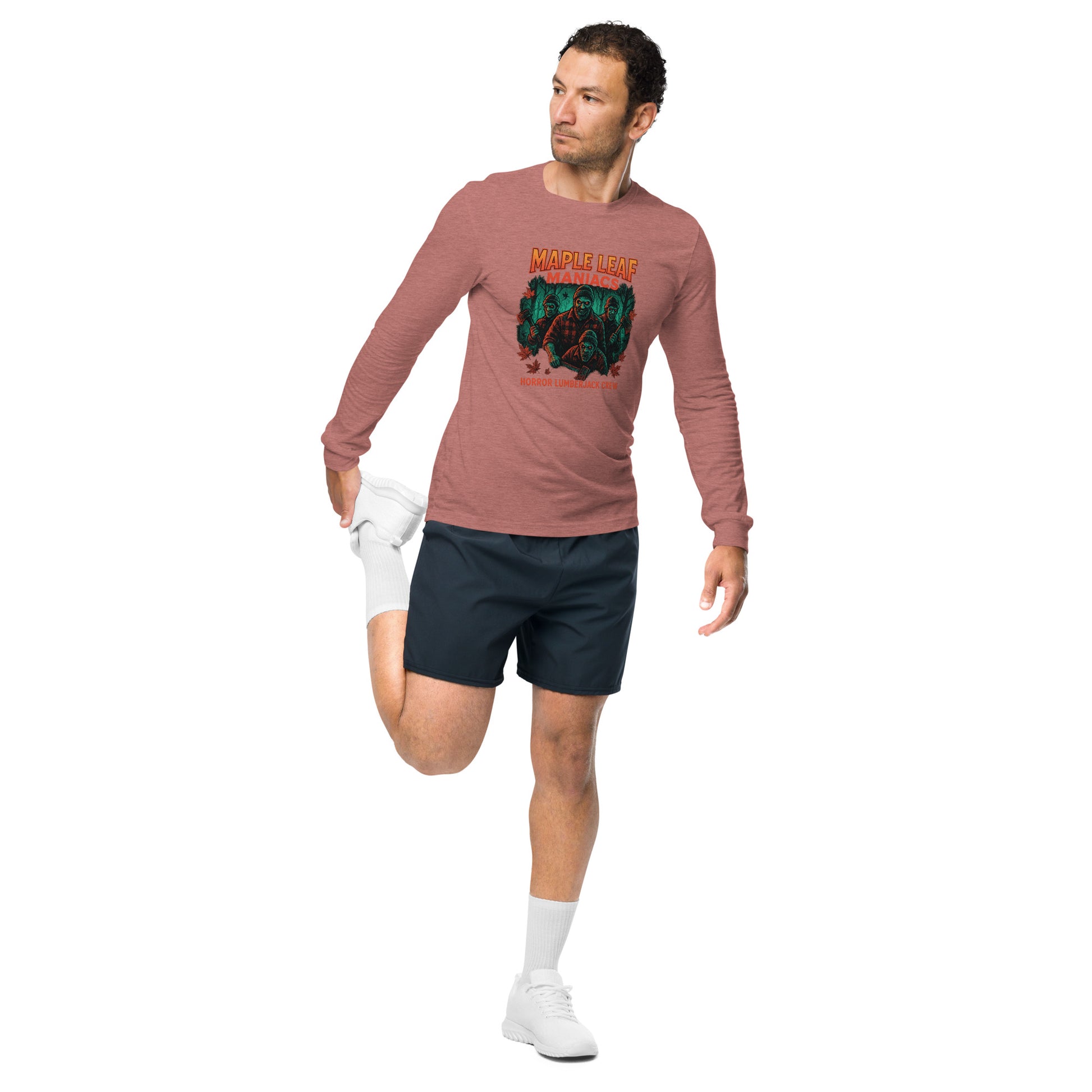 Maple Leaf Maniacs Unisex Long Sleeve Tee  from Rare Plus Apparel – unique movie & pop culture inspired design.