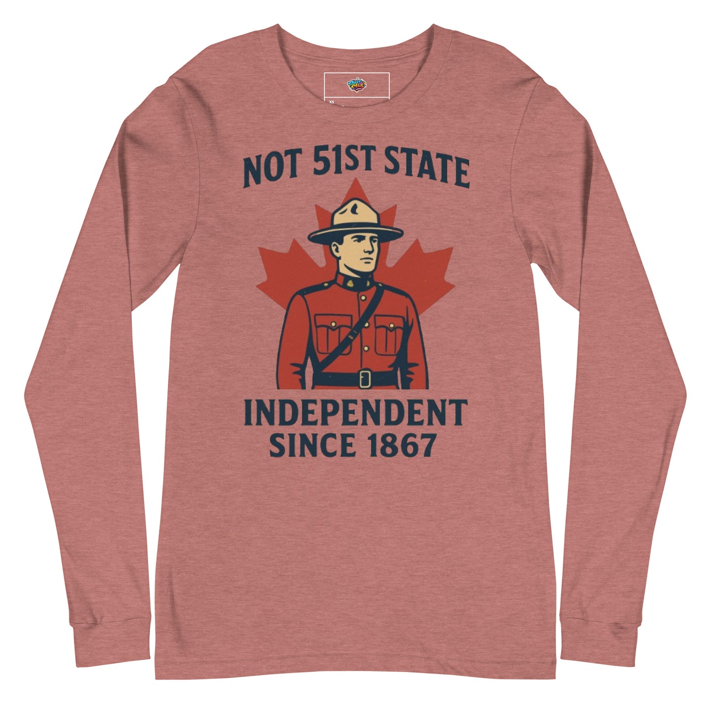Not 51st State Mountie Unisex Long Sleeve Tee  from Rare Plus Apparel – unique movie & pop culture inspired design.