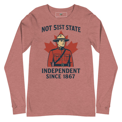 Not 51st State Mountie Unisex Long Sleeve Tee  from Rare Plus Apparel – unique movie & pop culture inspired design.
