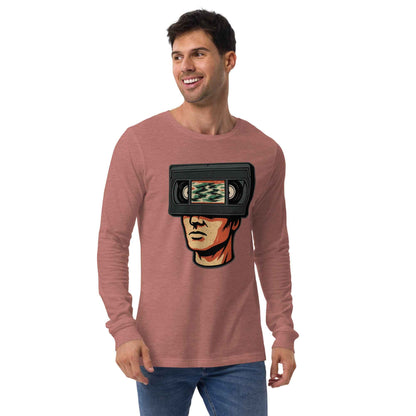 Tape Head Retro VHS Horror Design Unisex Long Sleeve Tee