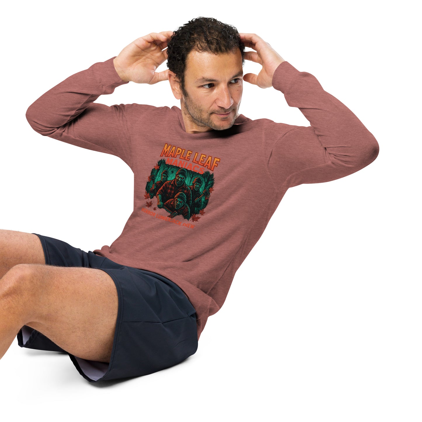 Maple Leaf Maniacs Unisex Long Sleeve Tee  from Rare Plus Apparel – unique movie & pop culture inspired design.