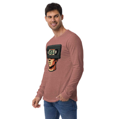Tape Head Retro VHS Horror Design Unisex Long Sleeve Tee
