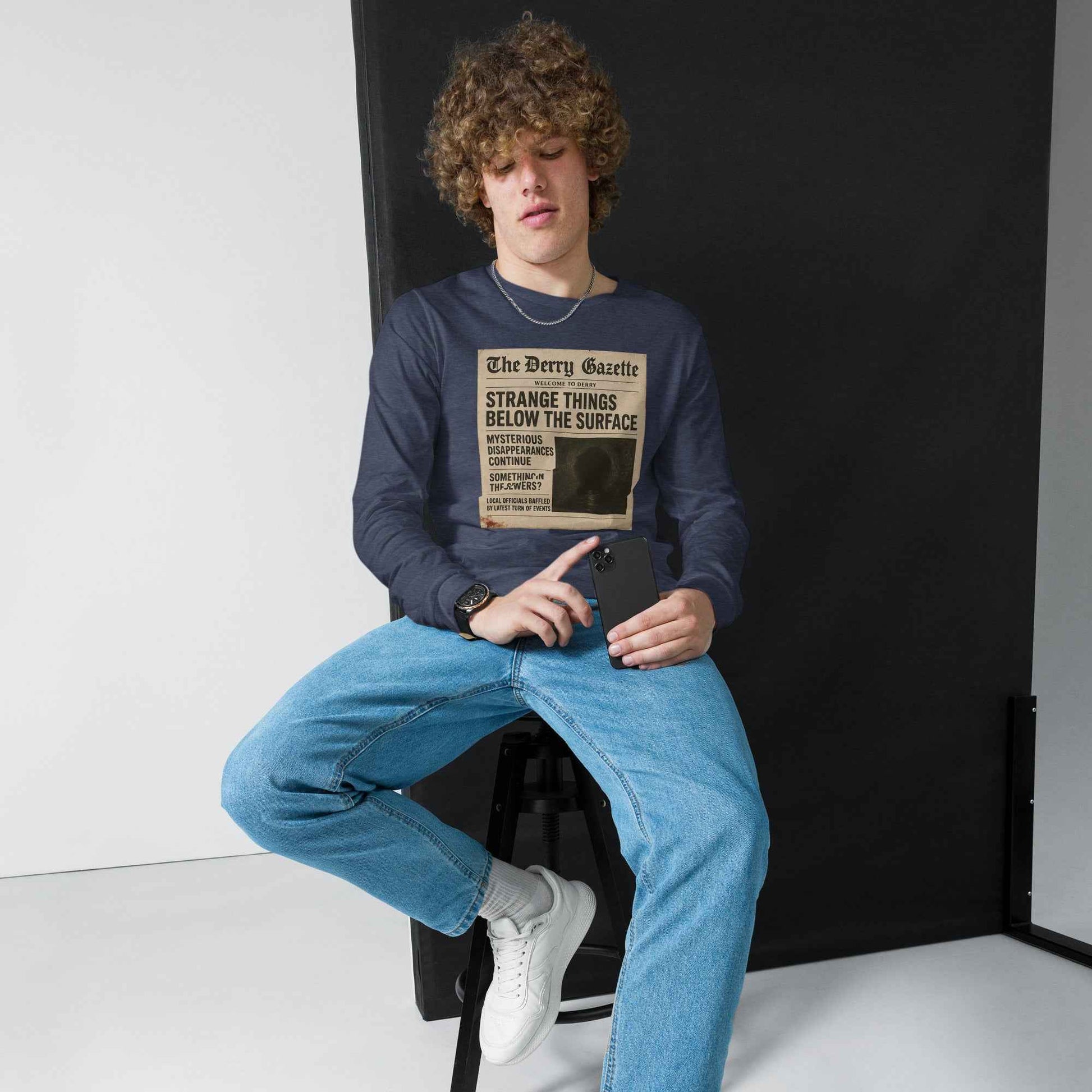 The Derry Gazette “Strange Things Below the Surface” Unisex Long Sleeve Tee