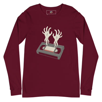 Cursed Media Unisex Long Sleeve Tee  from Rare Plus Apparel – unique movie & pop culture inspired design.