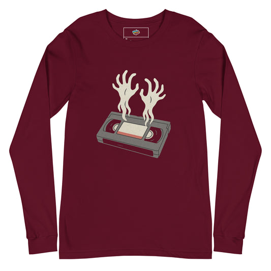 Cursed Media Unisex Long Sleeve Tee  from Rare Plus Apparel – unique movie & pop culture inspired design.