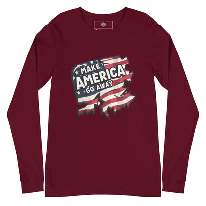 MAGA “Make America Go Away” Unisex Long Sleeve Tee  from Rare Plus Apparel – unique movie & pop culture inspired design.
