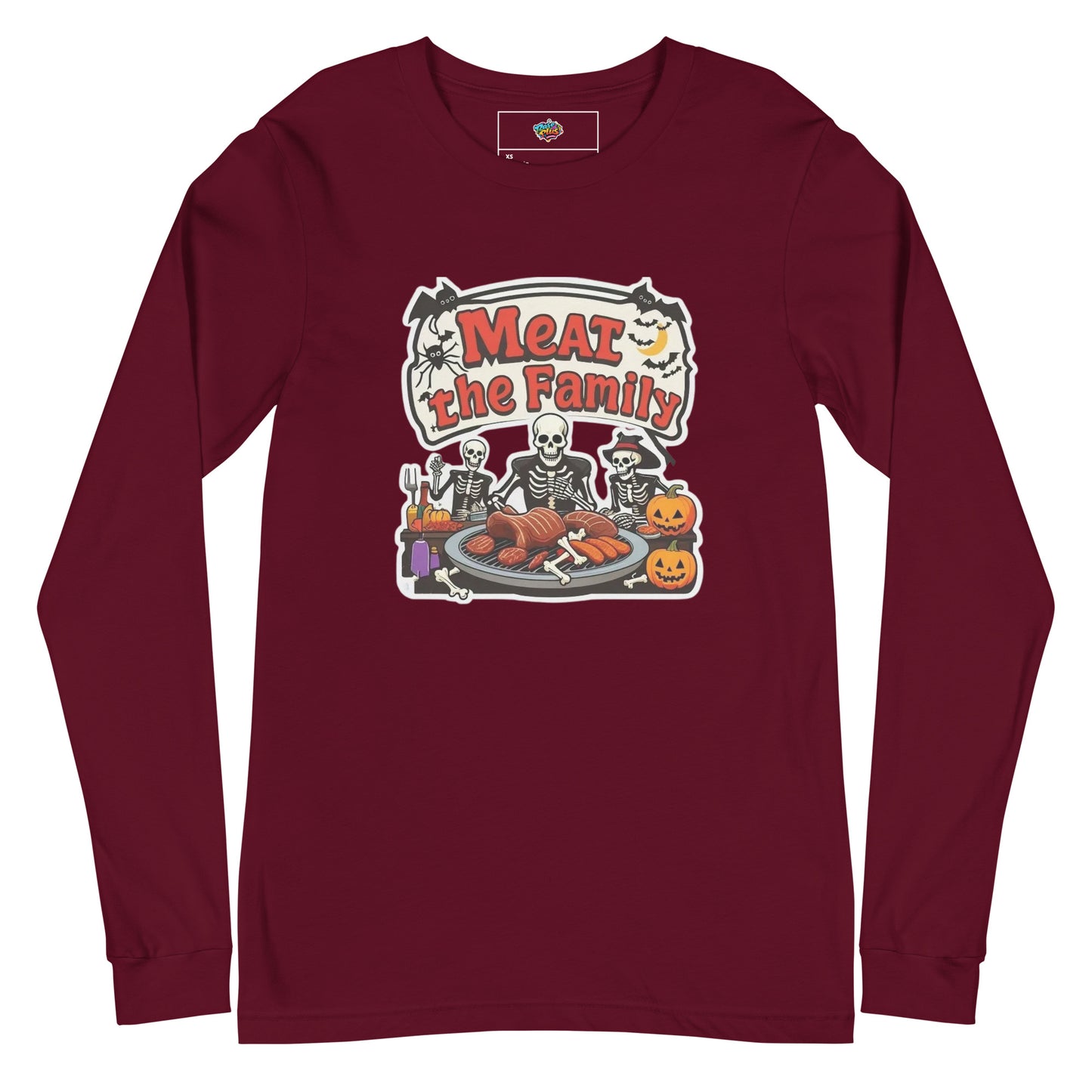Meat The Family Unisex Long Sleeve Tee  from Rare Plus Apparel – unique movie & pop culture inspired design.
