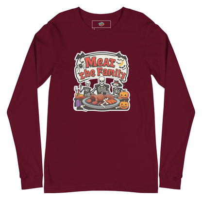 Meat The Family Unisex Long Sleeve Tee  from Rare Plus Apparel – unique movie & pop culture inspired design.