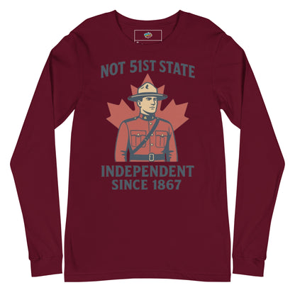 Not 51st State Mountie Unisex Long Sleeve Tee  from Rare Plus Apparel – unique movie & pop culture inspired design.