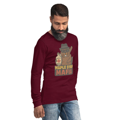 Maple Syrup Mafia Unisex Long Sleeve Tee  from Rare Plus Apparel – unique movie & pop culture inspired design.