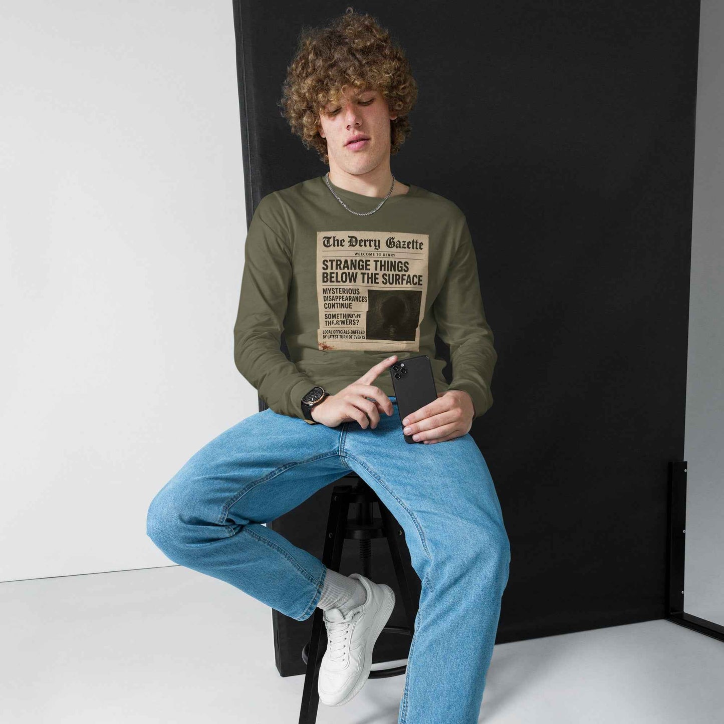 The Derry Gazette “Strange Things Below the Surface” Unisex Long Sleeve Tee