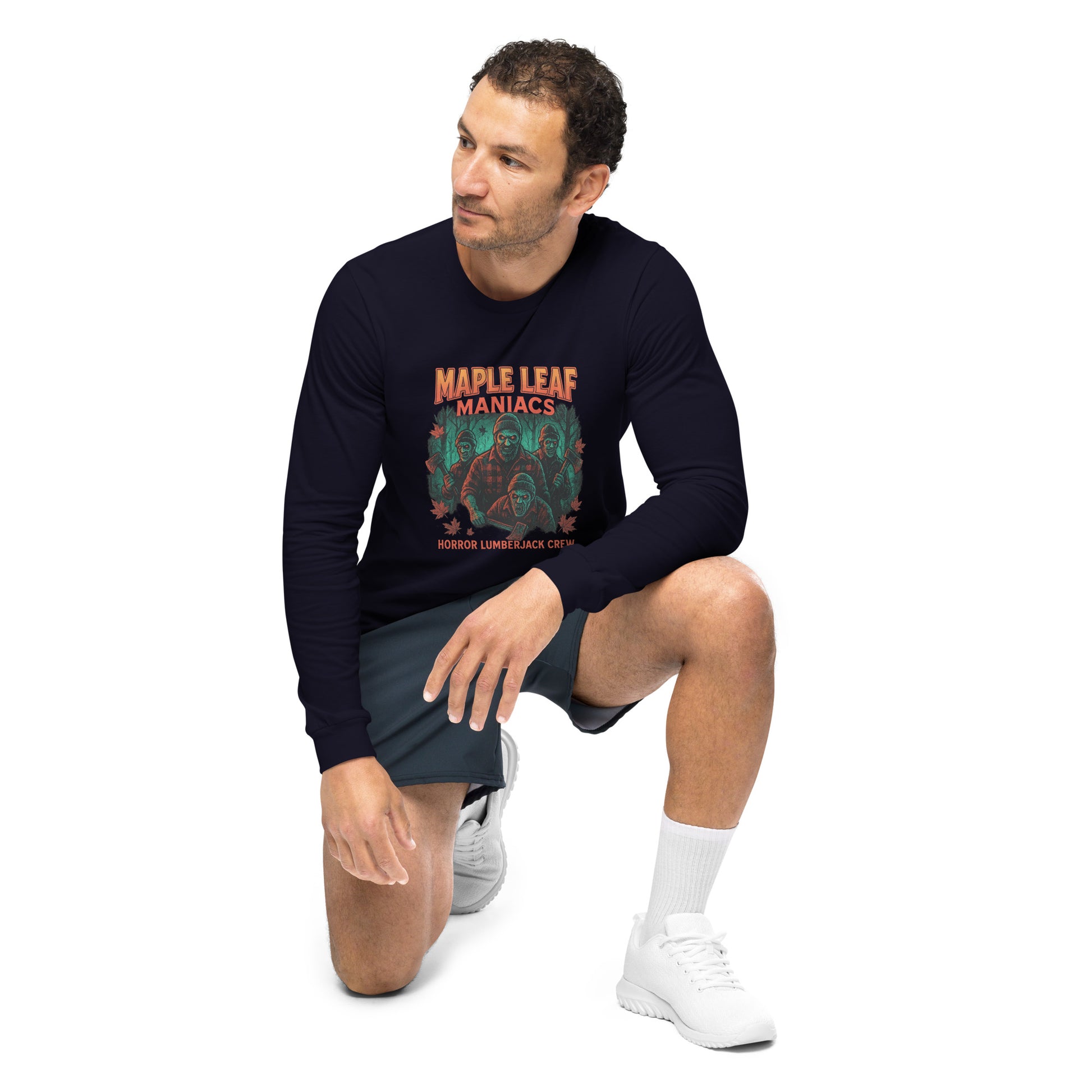 Maple Leaf Maniacs Unisex Long Sleeve Tee  from Rare Plus Apparel – unique movie & pop culture inspired design.