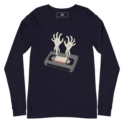 Cursed Media Unisex Long Sleeve Tee  from Rare Plus Apparel – unique movie & pop culture inspired design.