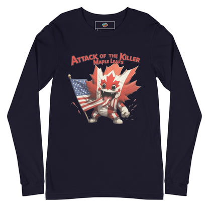 Maple Mayhem Unisex Long Sleeve Tee  from Rare Plus Apparel – unique movie & pop culture inspired design.