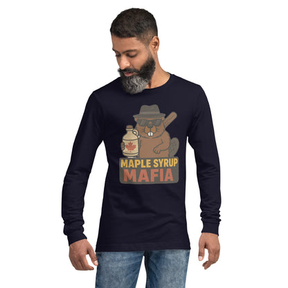 Maple Syrup Mafia Unisex Long Sleeve Tee  from Rare Plus Apparel – unique movie & pop culture inspired design.