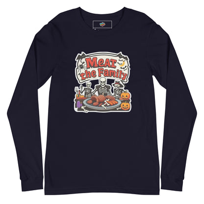 Meat The Family Unisex Long Sleeve Tee  from Rare Plus Apparel – unique movie & pop culture inspired design.