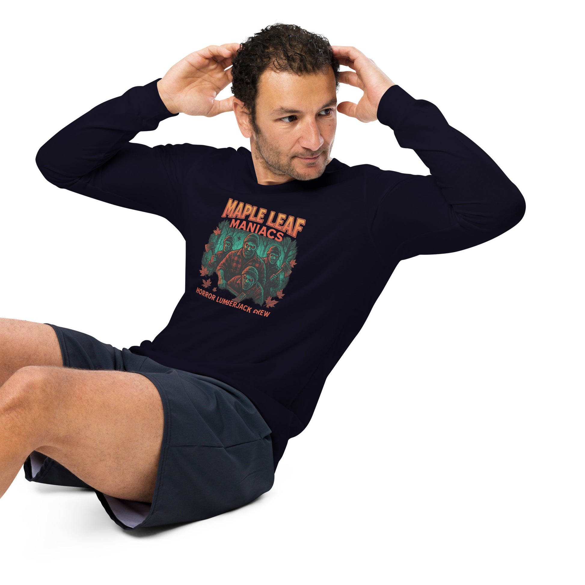 Maple Leaf Maniacs Unisex Long Sleeve Tee  from Rare Plus Apparel – unique movie & pop culture inspired design.