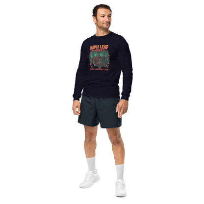 Maple Leaf Maniacs Unisex Long Sleeve Tee  from Rare Plus Apparel – unique movie & pop culture inspired design.