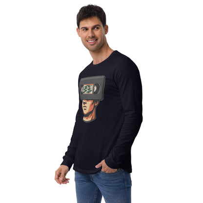 Tape Head Retro VHS Horror Design Unisex Long Sleeve Tee