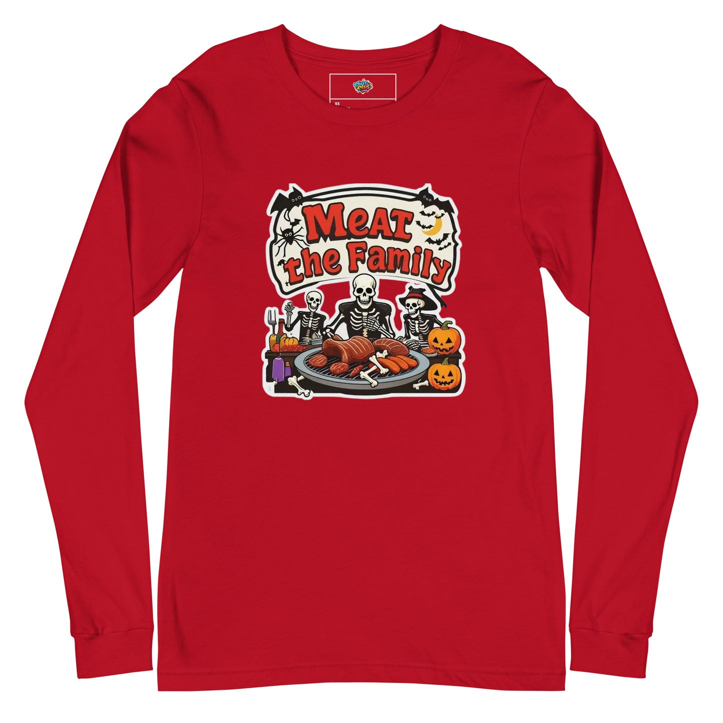 Meat The Family Unisex Long Sleeve Tee  from Rare Plus Apparel – unique movie & pop culture inspired design.