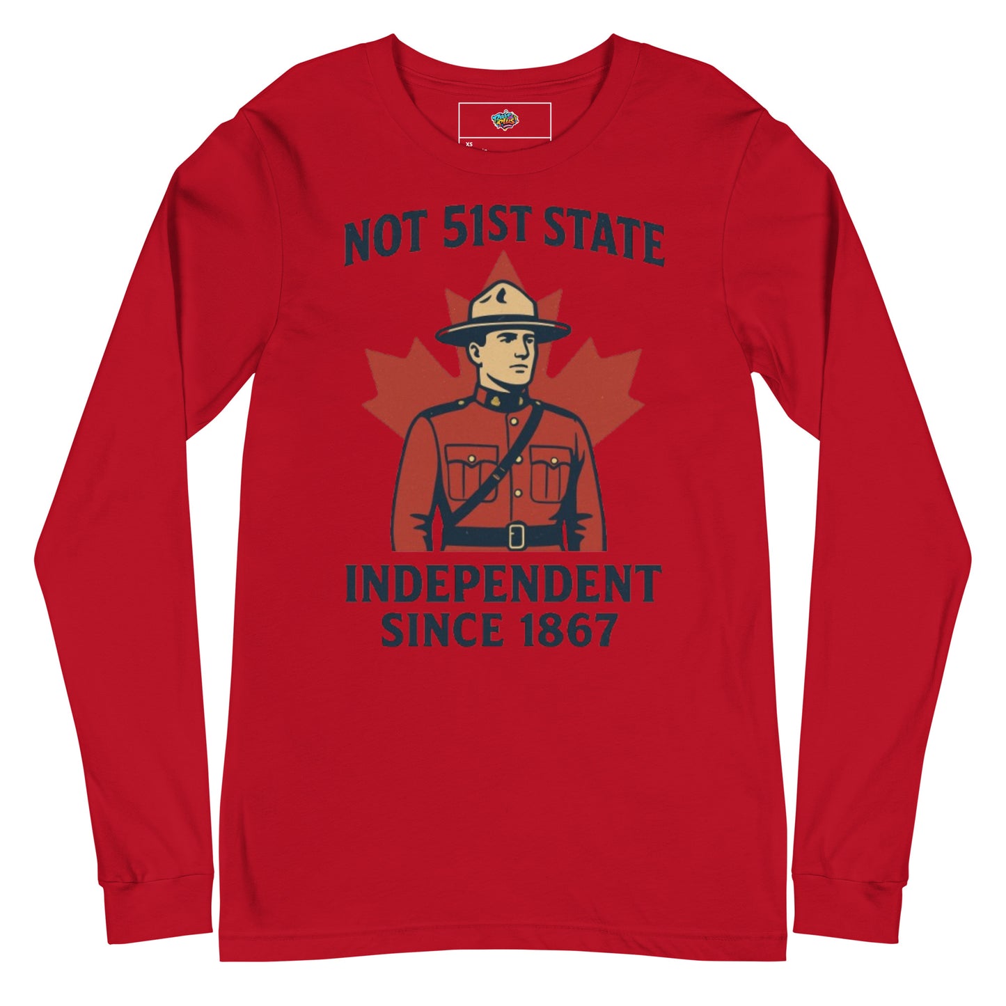 Not 51st State Mountie Unisex Long Sleeve Tee  from Rare Plus Apparel – unique movie & pop culture inspired design.