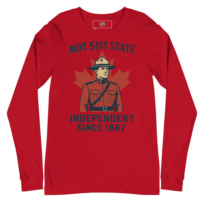 Not 51st State Mountie Unisex Long Sleeve Tee  from Rare Plus Apparel – unique movie & pop culture inspired design.