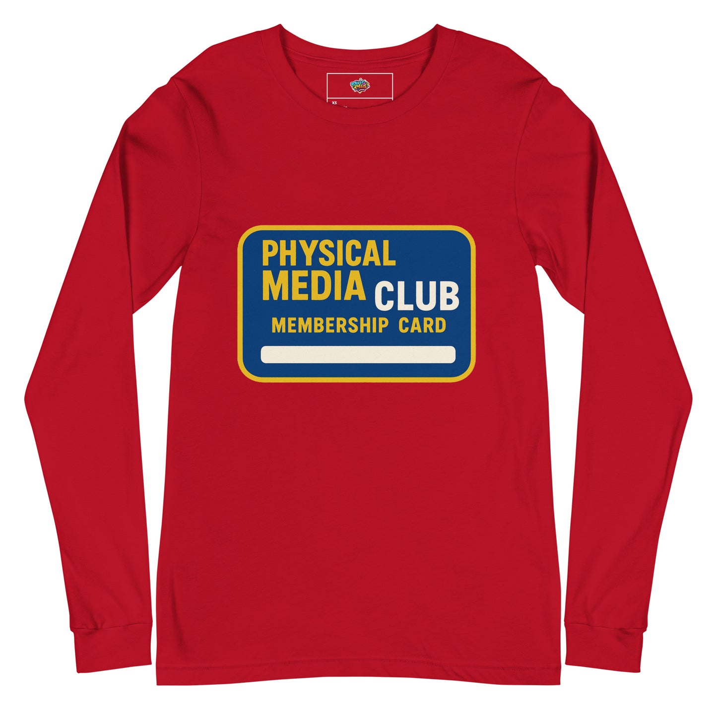 Physical Media Club Unisex Long Sleeve Tee  from Rare Plus Apparel – unique movie & pop culture inspired design.