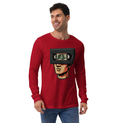 Tape Head Retro VHS Horror Design Unisex Long Sleeve Tee